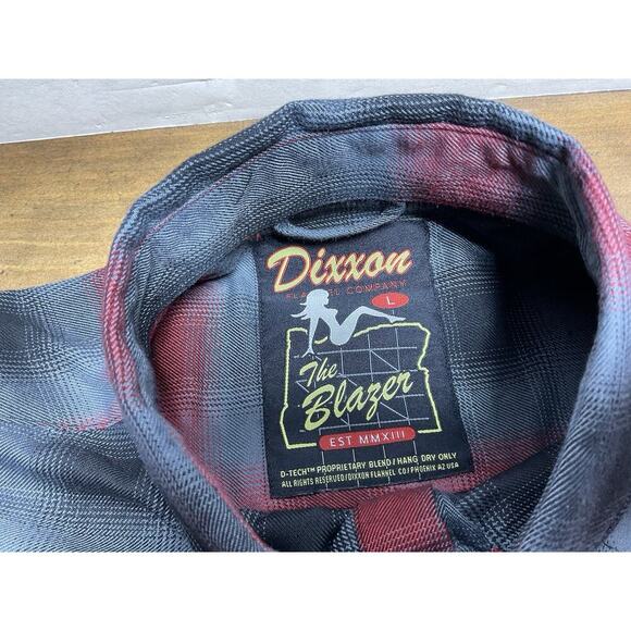 Dixxon Flannel “The Blazer” Mens Size Large Flannel Shirt Red Gray Large NWT - Picture 7 of 14